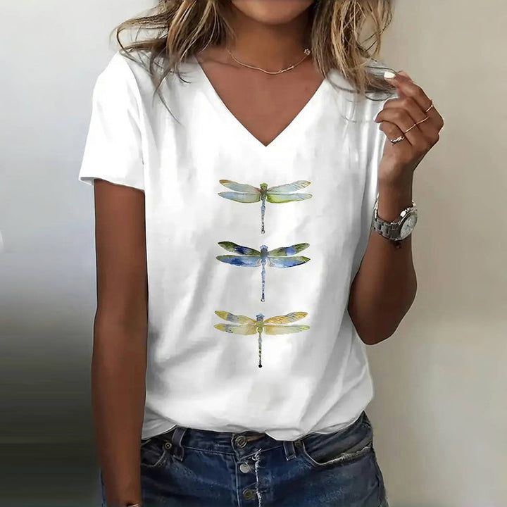 Lunoro - Dragonfly Print T-Shirt