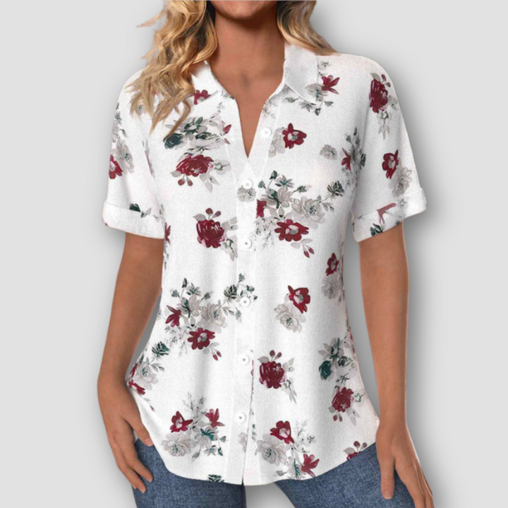 Lunoro - Floral Print Blouse