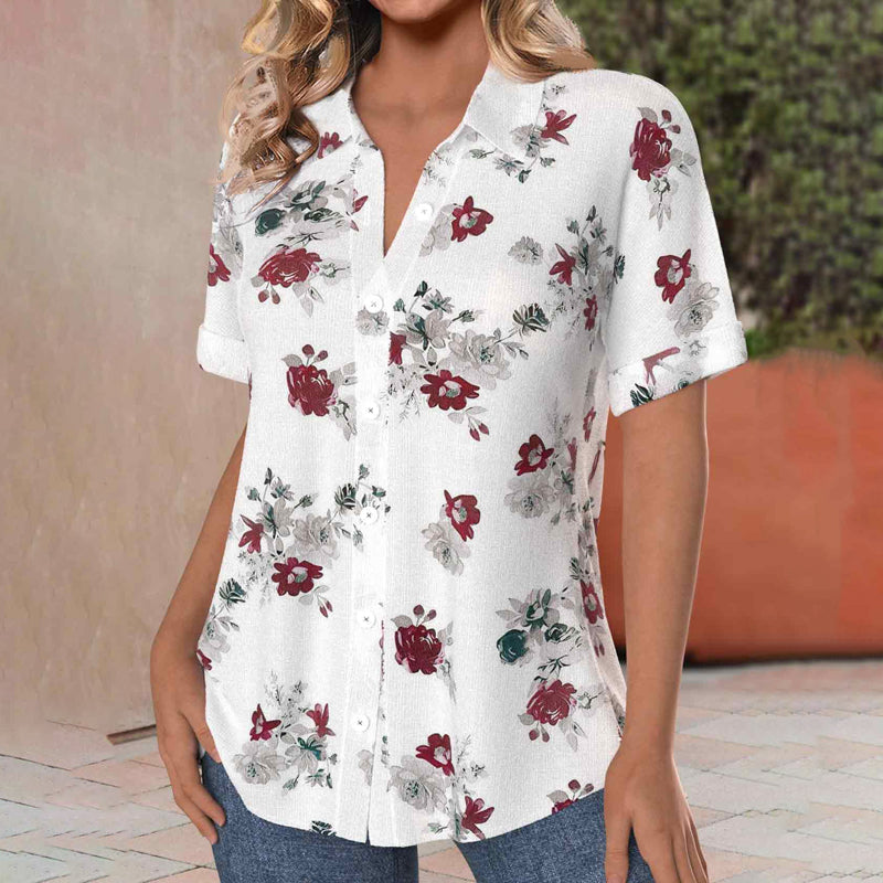 Lunoro - Floral Print Blouse