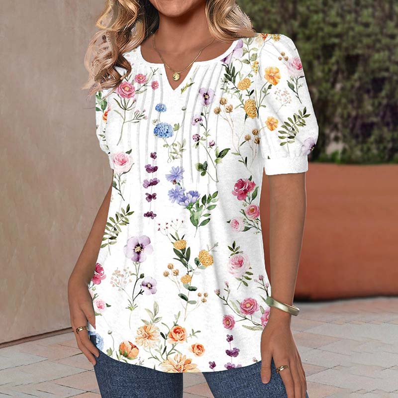 Lunoro - Stylish Floral Print Blouse
