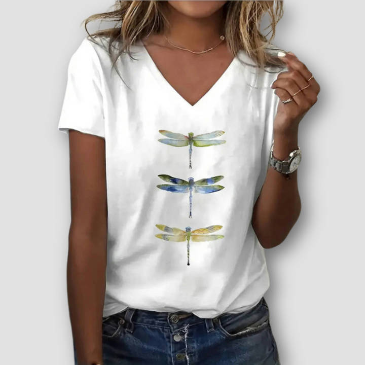 Lunoro - Dragonfly Print T-Shirt