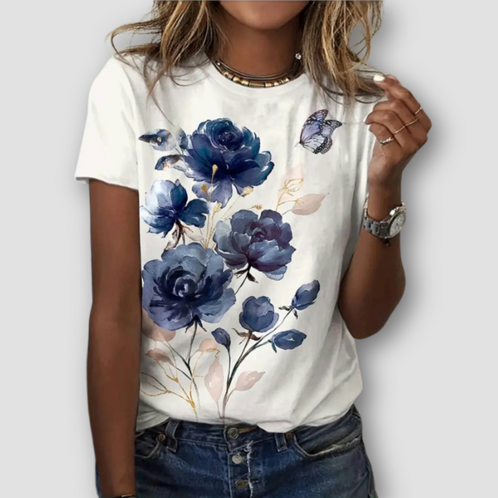 Lunoro - Floral Print T-Shirt