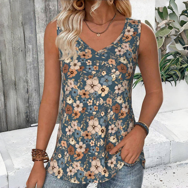 Lunoro - Blomsterprint Tanktop