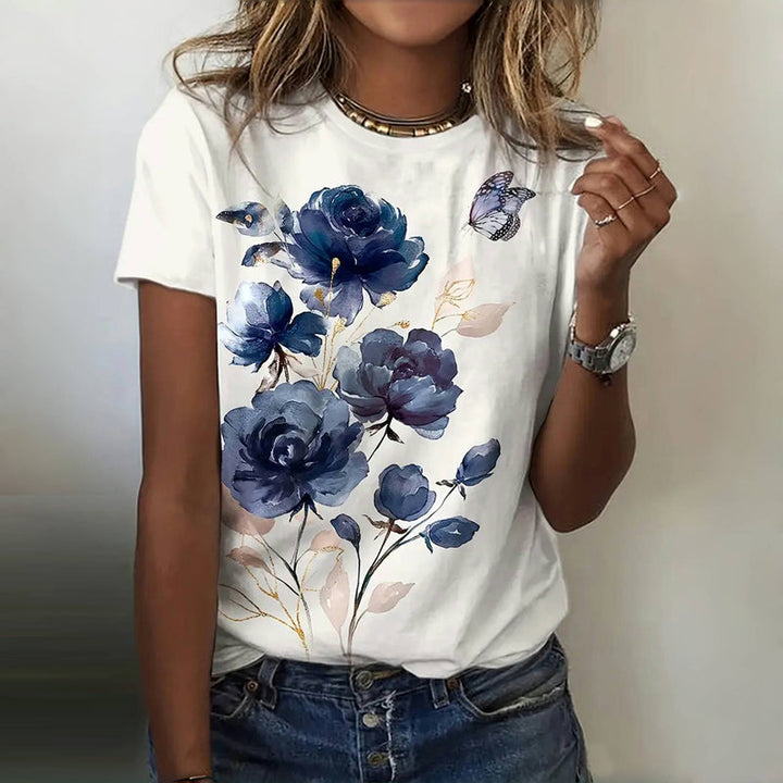 Lunoro - Floral Print T-Shirt
