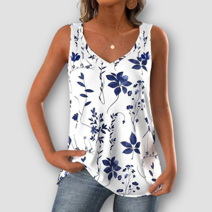 Lunoro - Bladprint Sleeveless Top