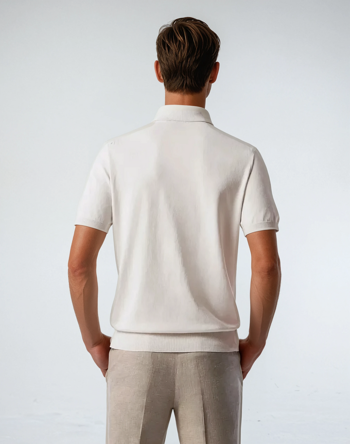 Beige Polo med Lynlås