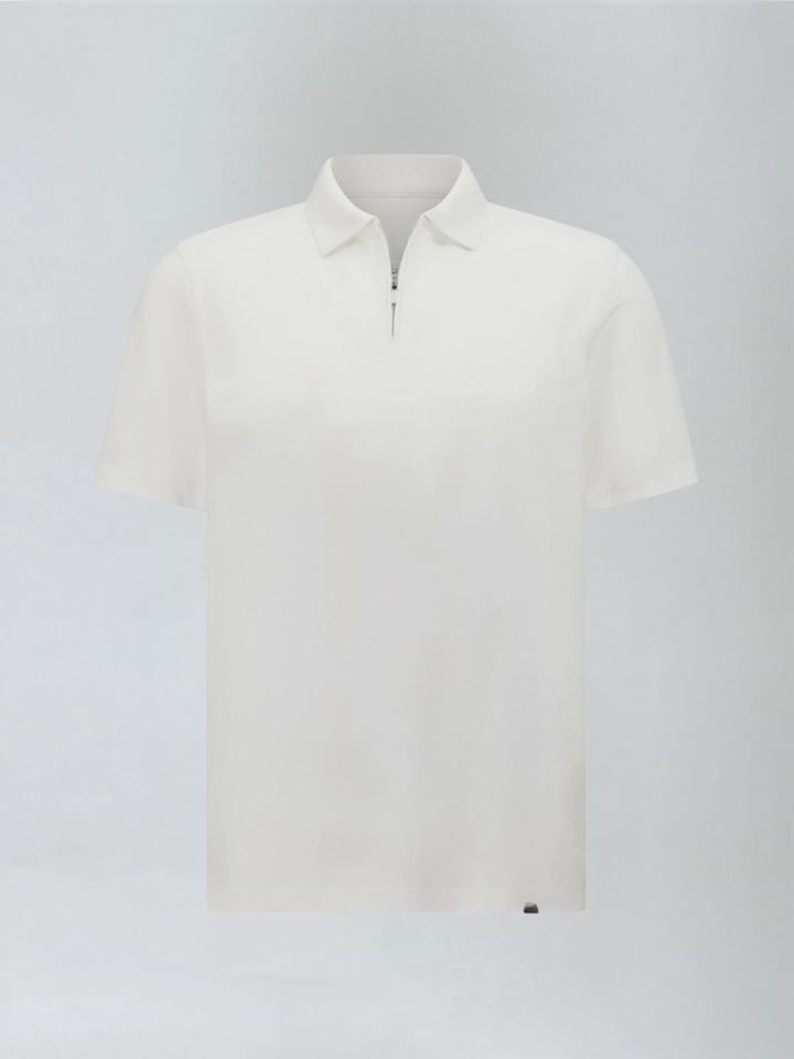 Zip-Up Polo Shirt - White