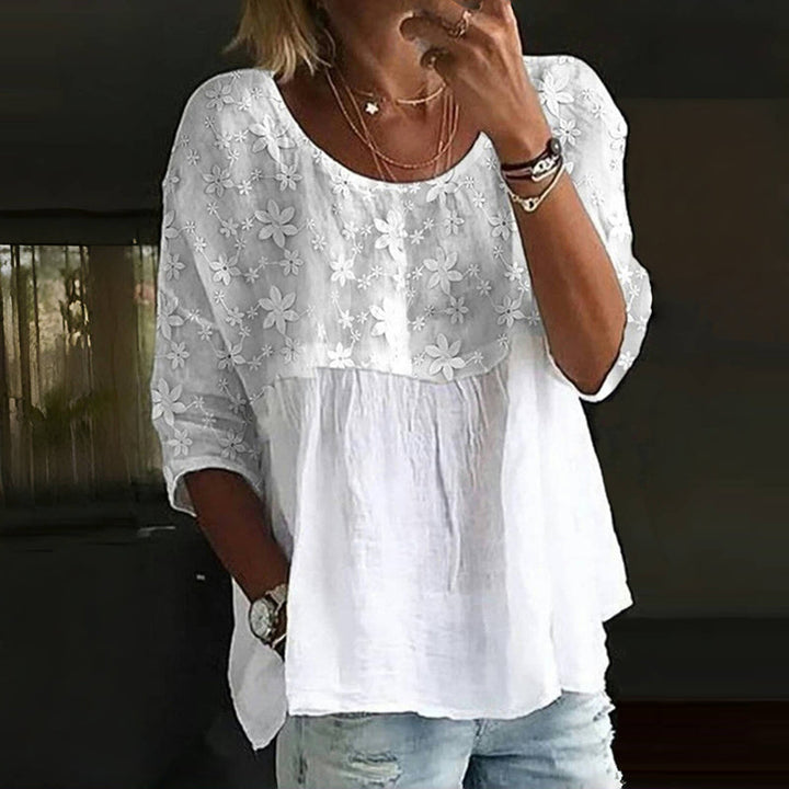 Lunoro - Broderet Blomster Top