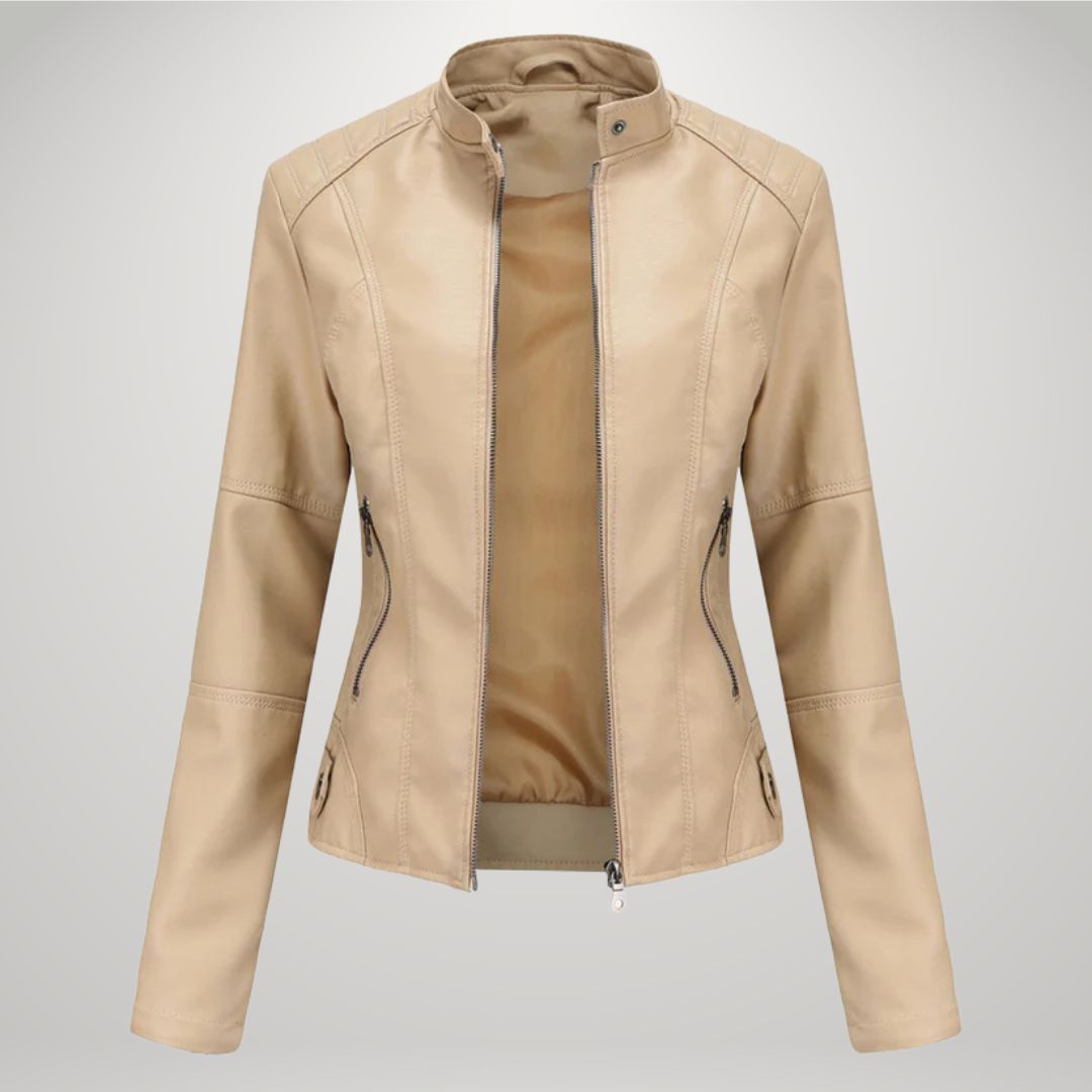 Lessy | Slim Fit Faux Leather Jacket