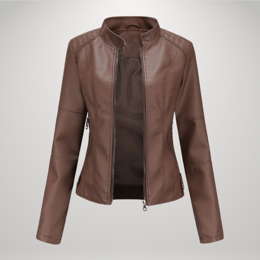 Lessy | Slim Fit Faux Leather Jacket
