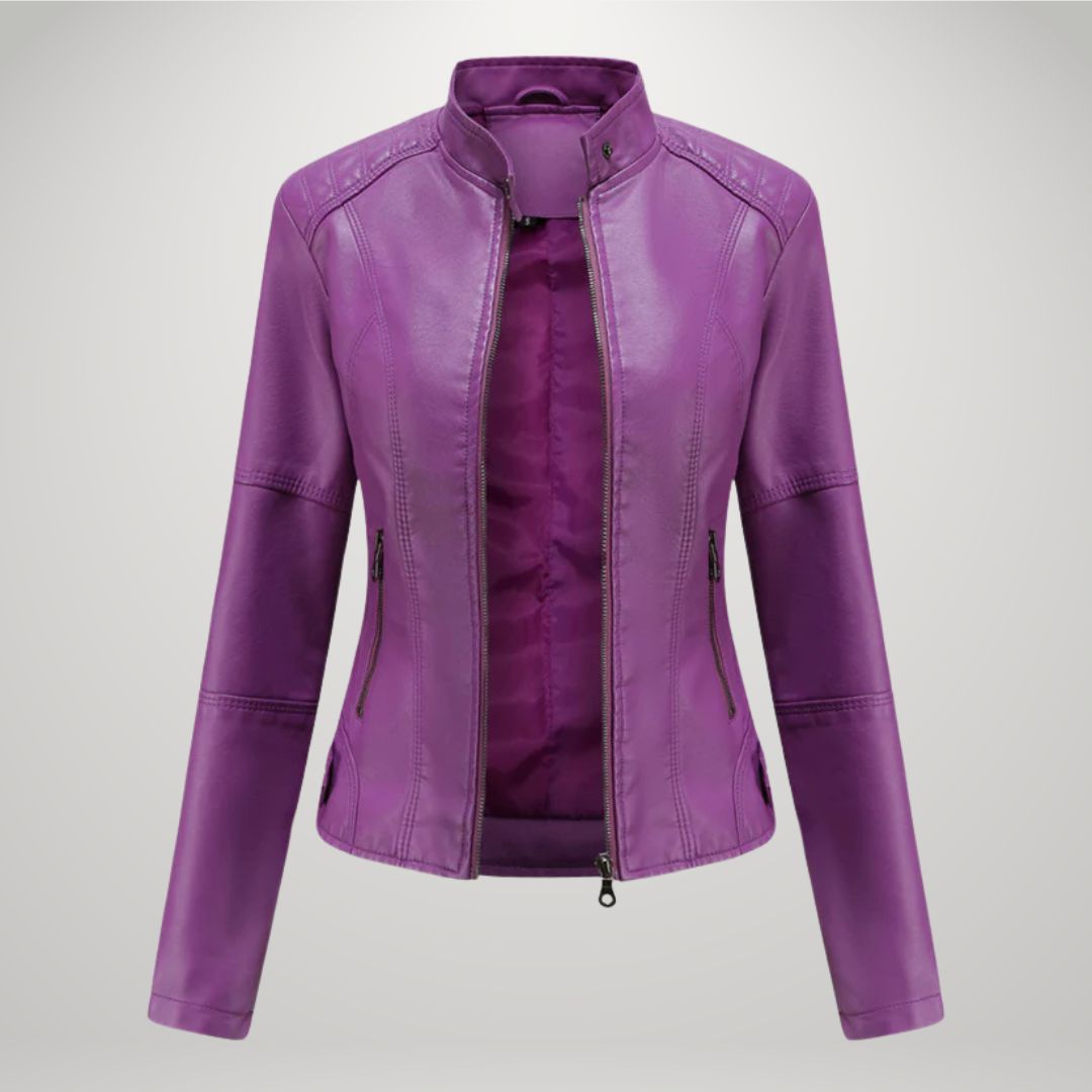 Lessy | Slim Fit Faux Leather Jacket