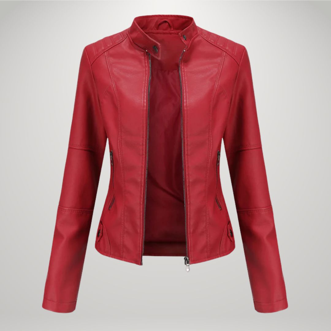 Lessy | Slim Fit Faux Leather Jacket